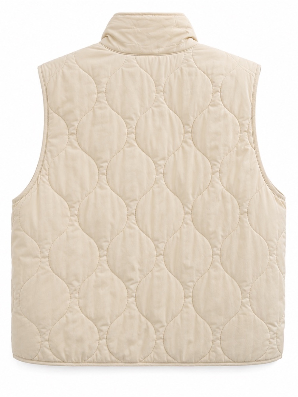 NWT Marine Layer Cream Quilted Puffer Vest Lightweight Fall Layering Size M - Picture 4 of 6